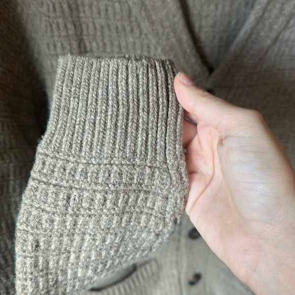Savile Row Company Lambswool Blend Cardigan Sweater Small Brown Shawl Collar - Picture 7 of 12